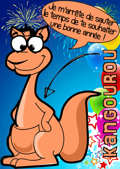 carte de voeux kangourou